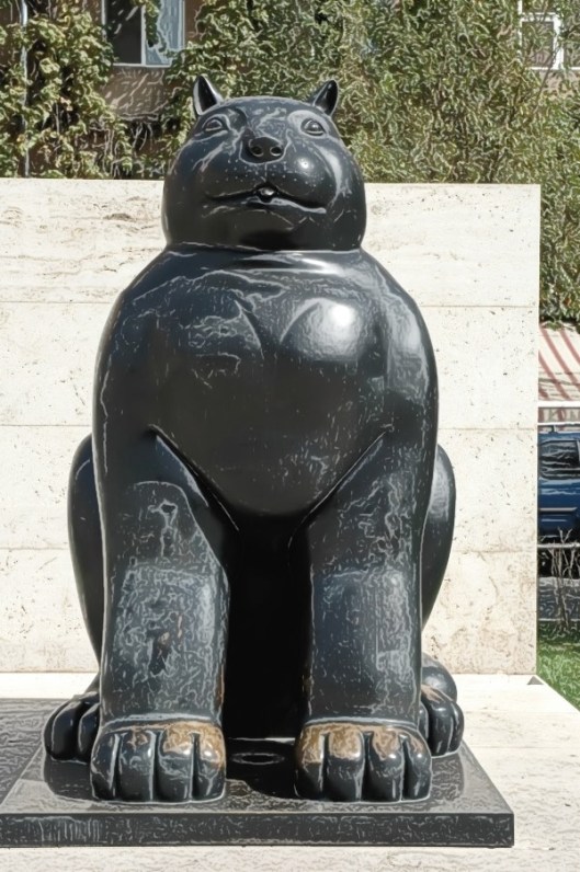 Fernando Botero’s statue Cat, located near the Cascade Steps, Yerevan
